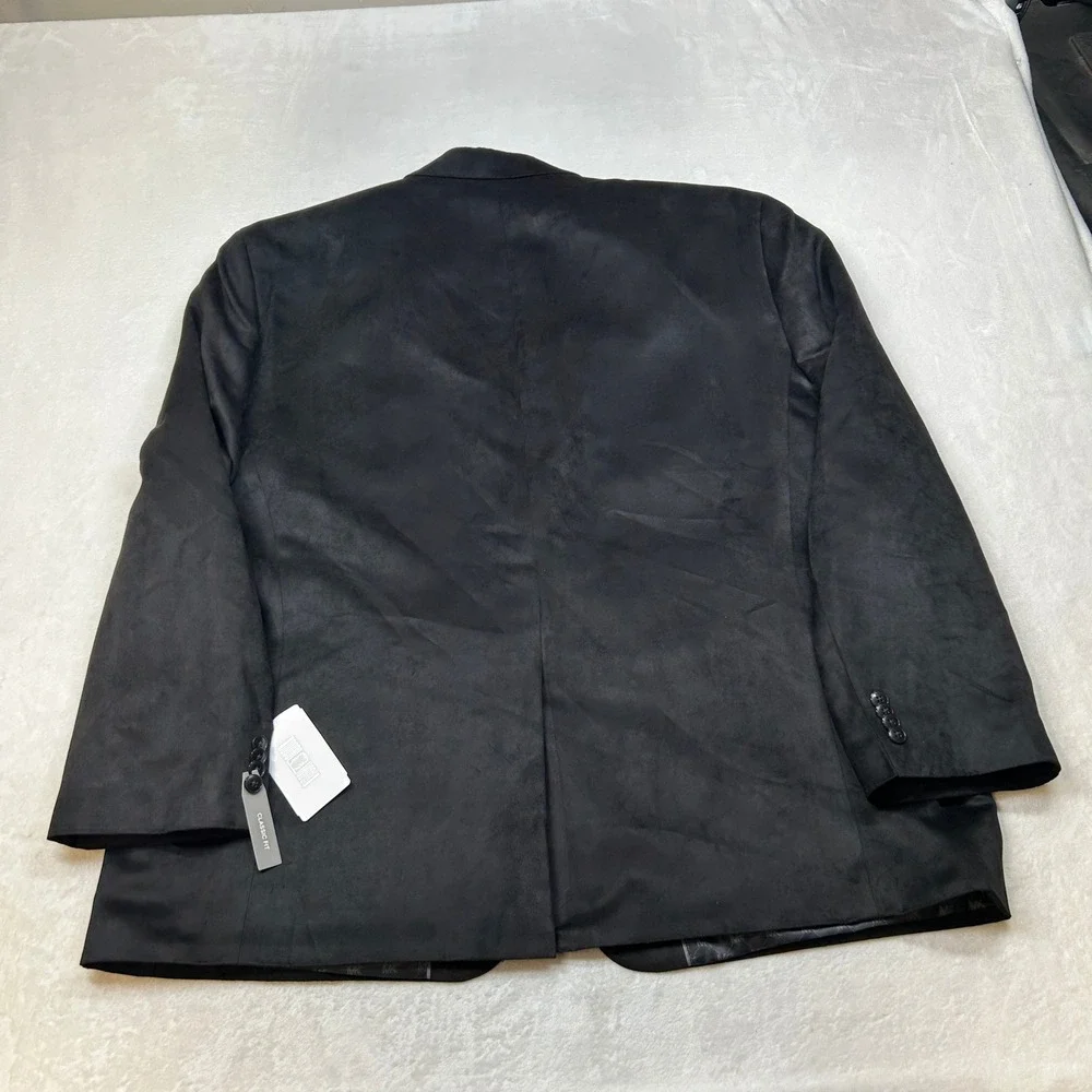 Michael Kors Faux Suede Sport Coat Mens 50R 50 Black‎ Classic Fit $295 NEW